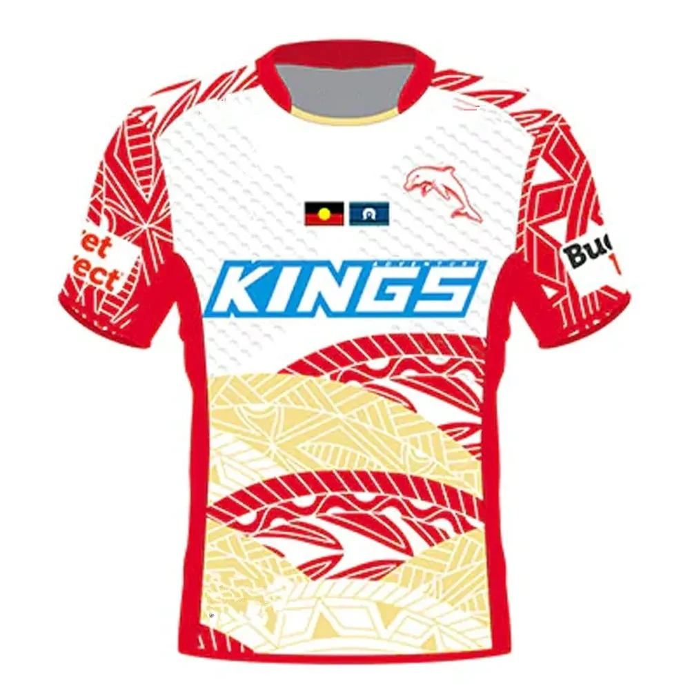 2024 Dolfijnen Heren Inheemse Rugbytrui 2024/25 Dolfijnen Thuis Anzac Erfgoed Jersey Maat S--5XL