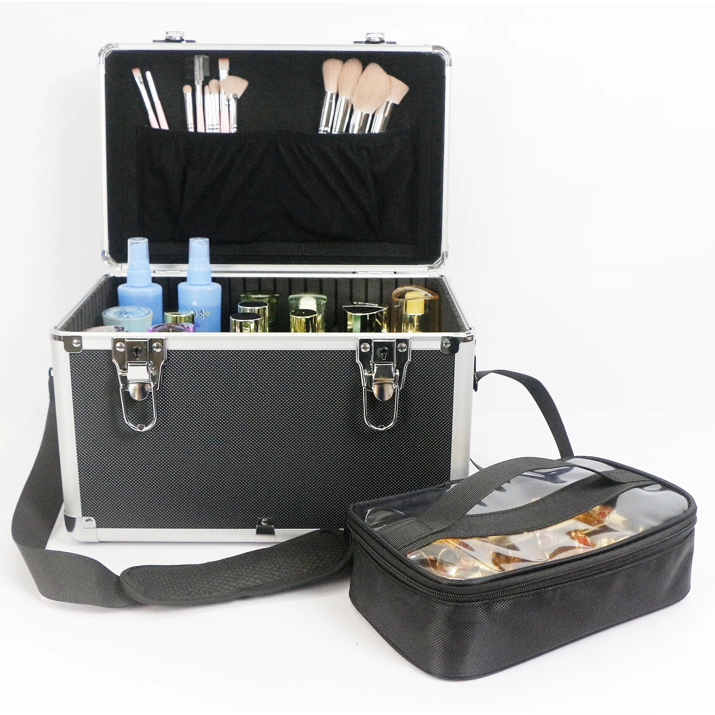 GLADCASE Aluminum Alloy Cosmetic Tool Chest Cosmetic Bag Large Capacity Manicure Makeup Case Makeup Storage Box for Beauty Salon