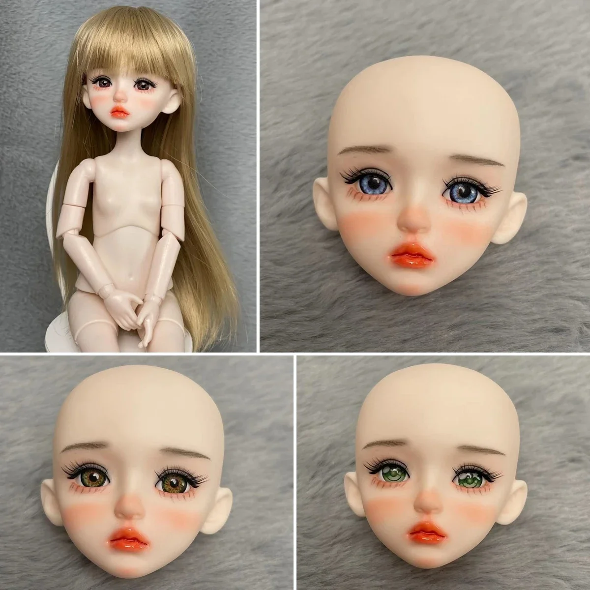 

Toys for Girls New Sunburn Makeup 30cm Doll Head or Whole Doll Handmade Makeup 1/6 BJD Doll Open Head Bjd Dolls