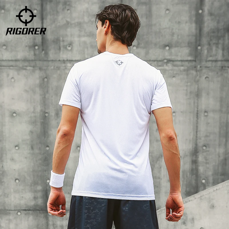 RIGORER Short-sleeved Sports T-shirt Men\'s Breathable Sweat Absorbing Top Leisure Fitness Running Sports Basketball T-shirt