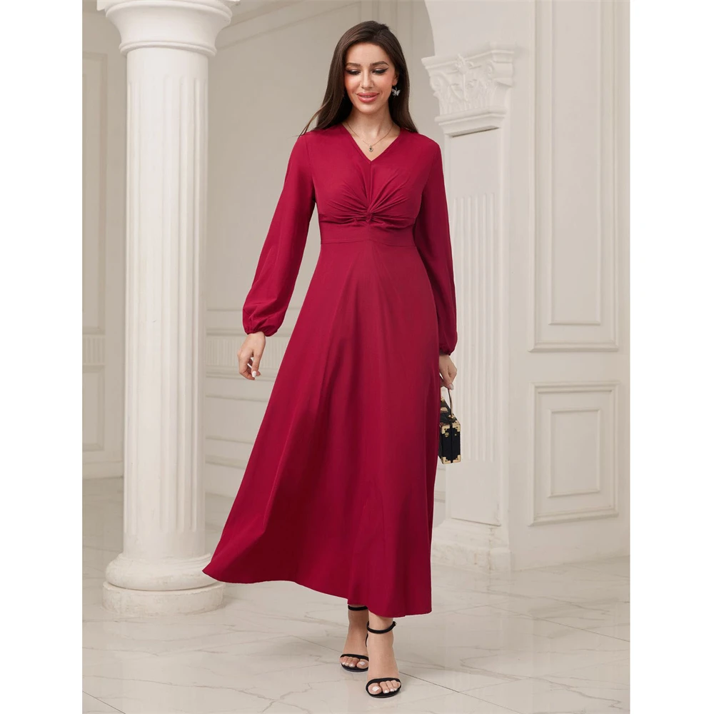 

2023 Autumn Fashion Muslim Women Abaya Casual High Waist Long Maxi Dress Turkey Arabic Kaftan Islamic Party Gown Vestidos Caftan