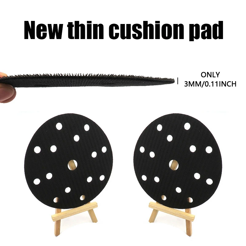

3PCS 6Inch15Hole 3Millimeter thickness New thin protective pad，Self-adhesive flocked sandpaper polishing disc cushioning protect