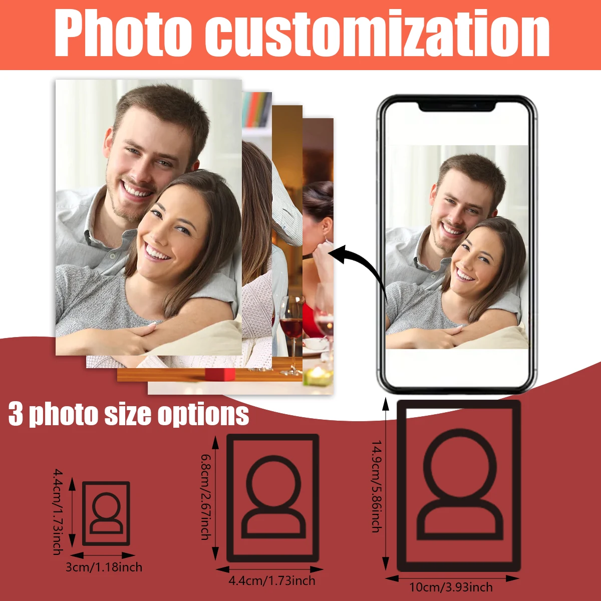 Personalized Customized Photos for Photo Printing, Simple Commemorative Gifts, Precious memories, Photo or ID, 3PCs