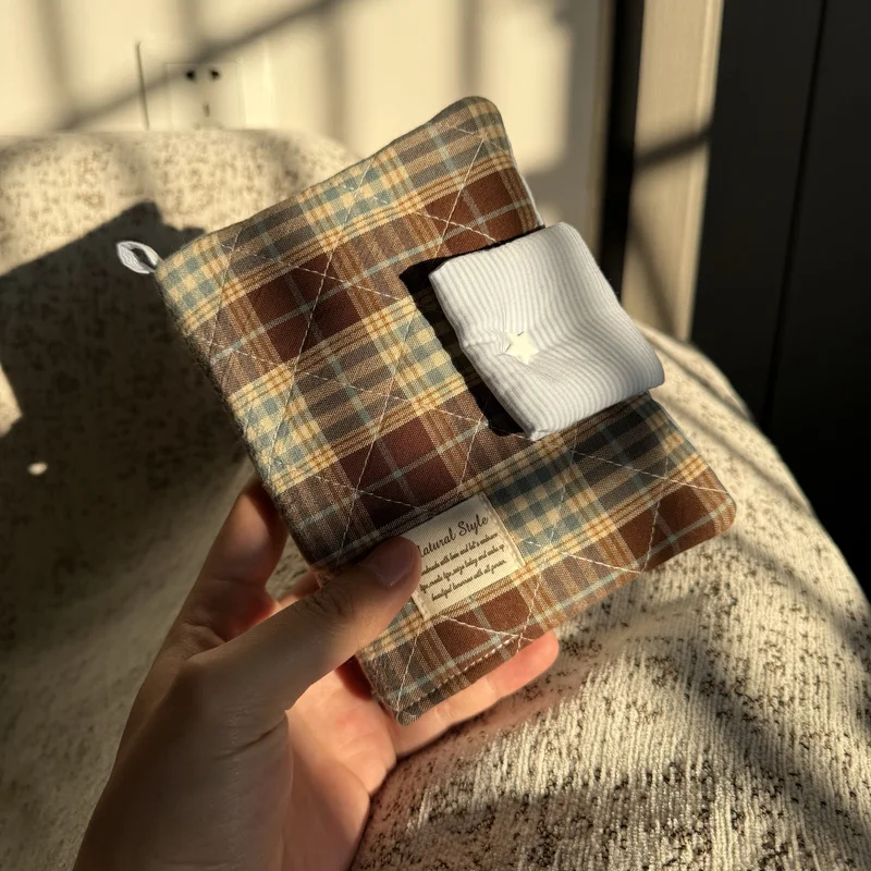 Classic Plaid A6A5 Notebook Cover Customizable Page Divider Cloth Material Binding For Office And School Supplies