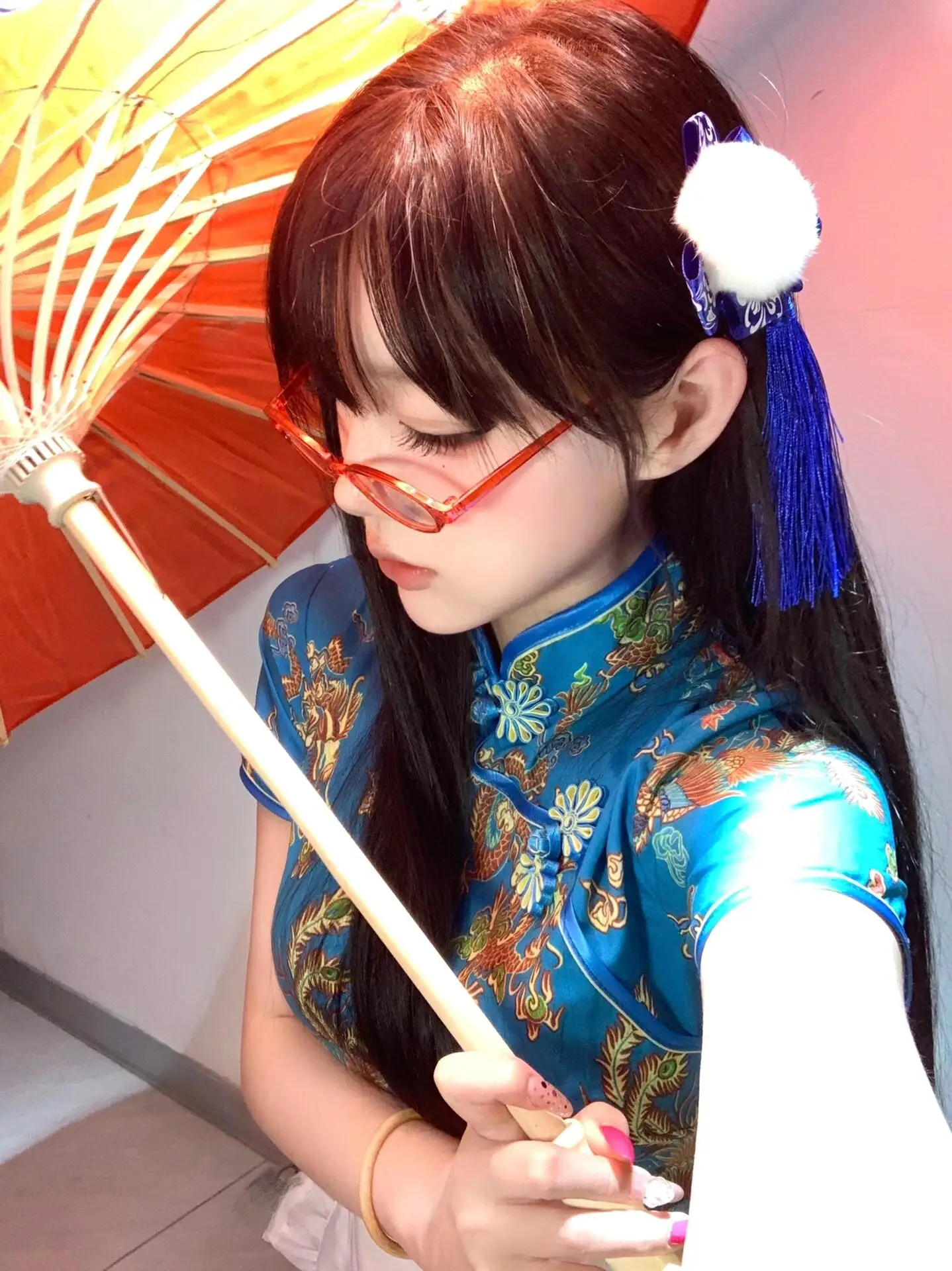 New Chinese Sle  Dr loween Cisas Cosplay orm ort  round Collar Low Slit ort Sve Wome...