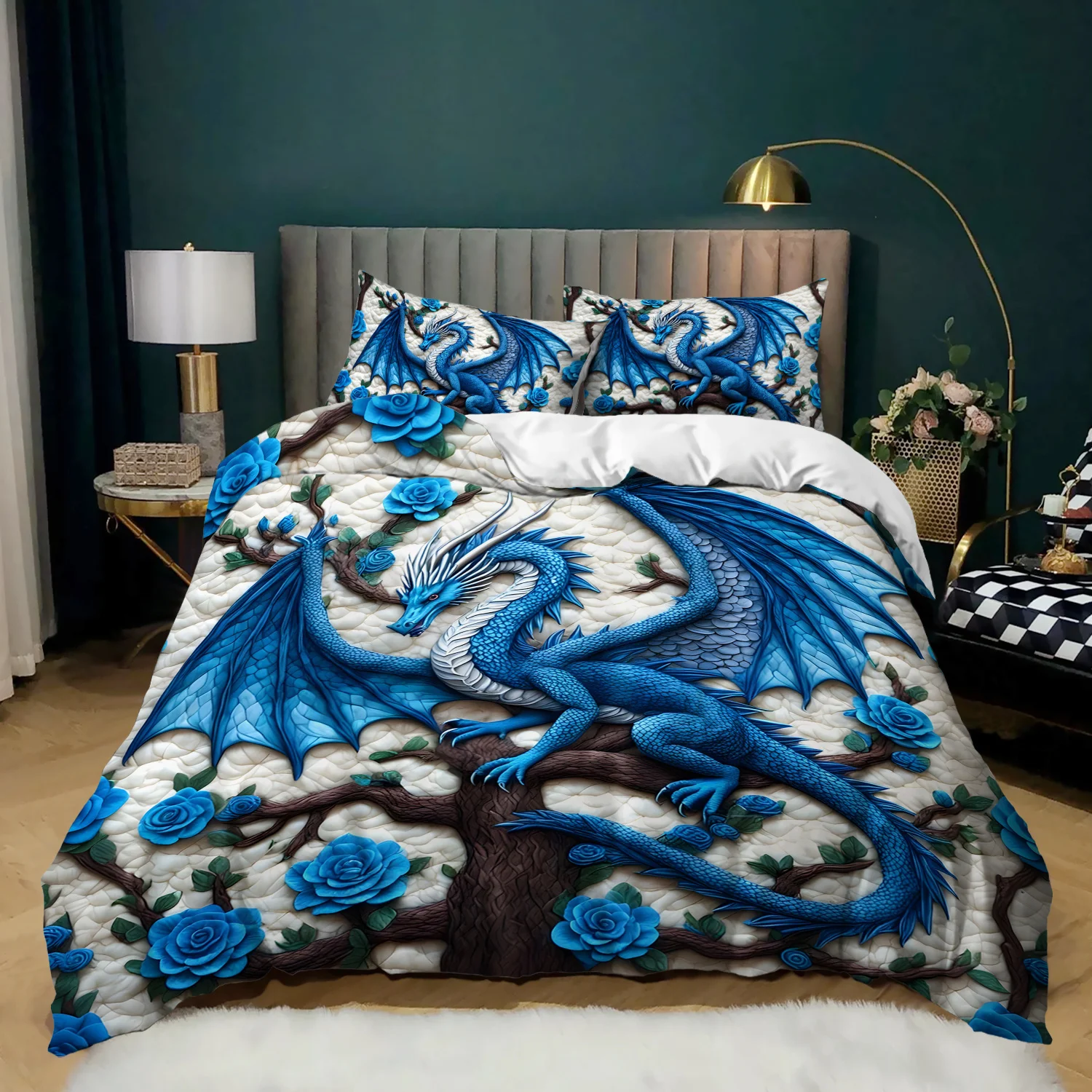 3-pieces-bleu-dragon-et-roses-literie-housse-de-couette-ensemble-fantaisie-dragon-literie-couette-ensemble-floral-dragon-theme-lit-couette-ensemble-luxe