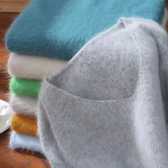 

ANGEL, 100% норковый кашемир, мужской свитер с v-образным вырезом, пуловер с длинными рукавами, осень-зима 2023, вязаная повседневная свободная куртка, мягкие теплые топы