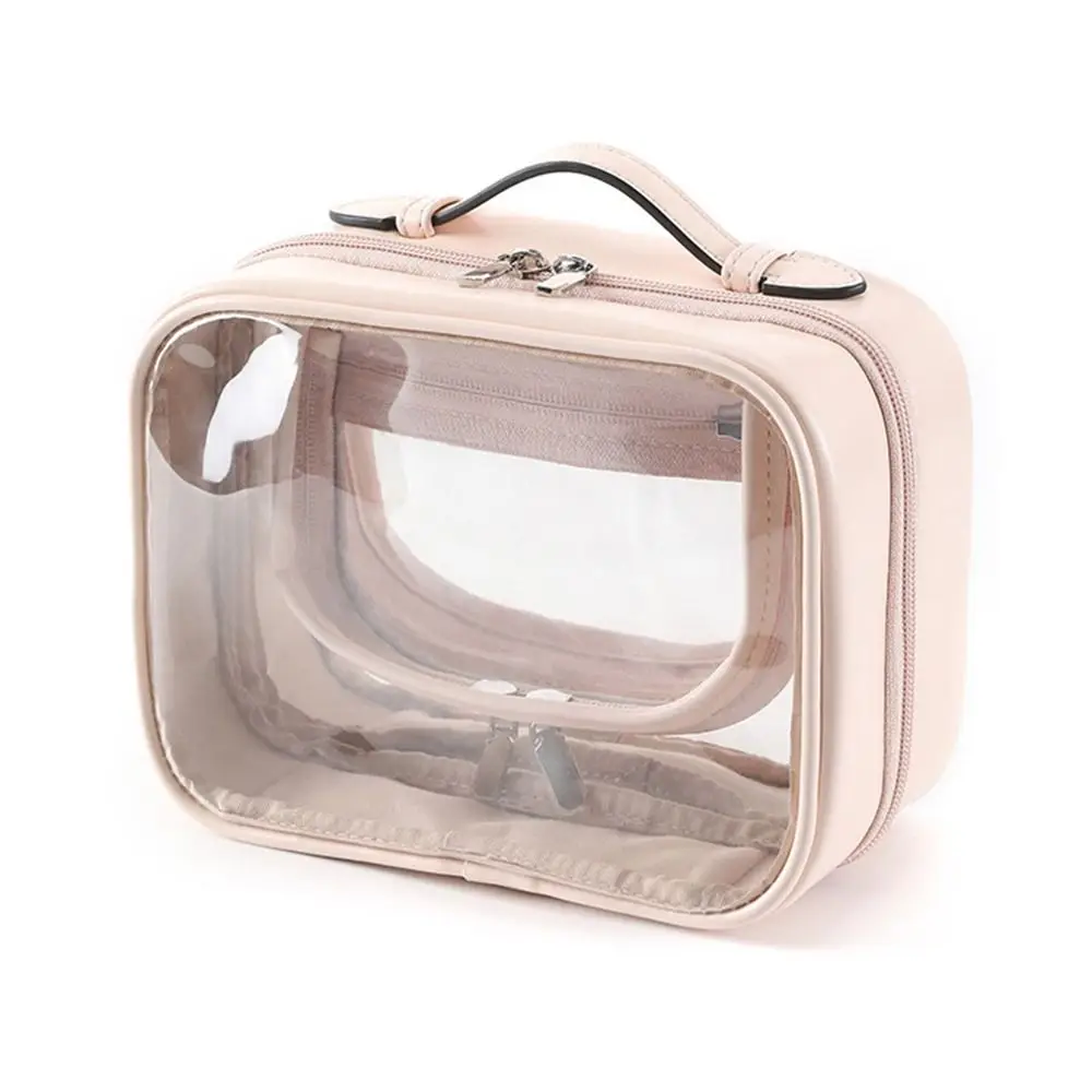 

Multifunctional Double Layered Clear Makeup Bags Transparent Zipper Cosmetic Bag Makeup Brush Storage Toiletry Bags Women