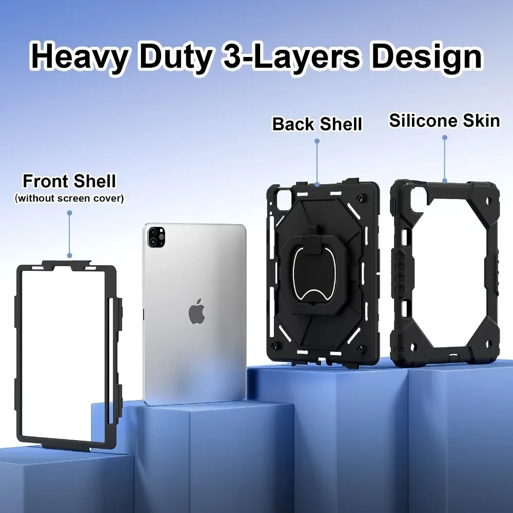 Shockproof Case For iPad iPad A16 11th A18 12th11 10th 10.9 Air,5 4 Kickstand Cover iPad Pro 13 11 12.9 2018-2026 Mini 6 7 Funda