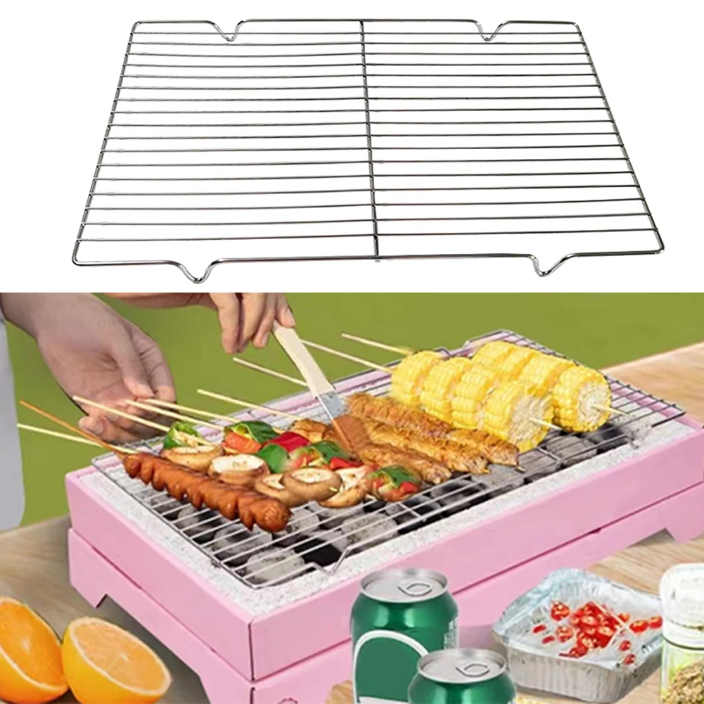 

Stainless Steel Mat Net Grid Shape Rectangle Grill Grilling Mesh Net BBQ Tools Grill Mesh Net 30*20.5*1.5cm/41*20.5*1.5cm Parts