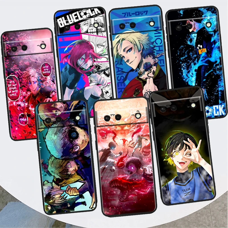 Anime BLUE LOCK For Google Pixel 9 8A 8 7A 7 6A 6 5A 5XL 5 4A 4XL 4 Pro Black Soft Silicone Phone Case Cover