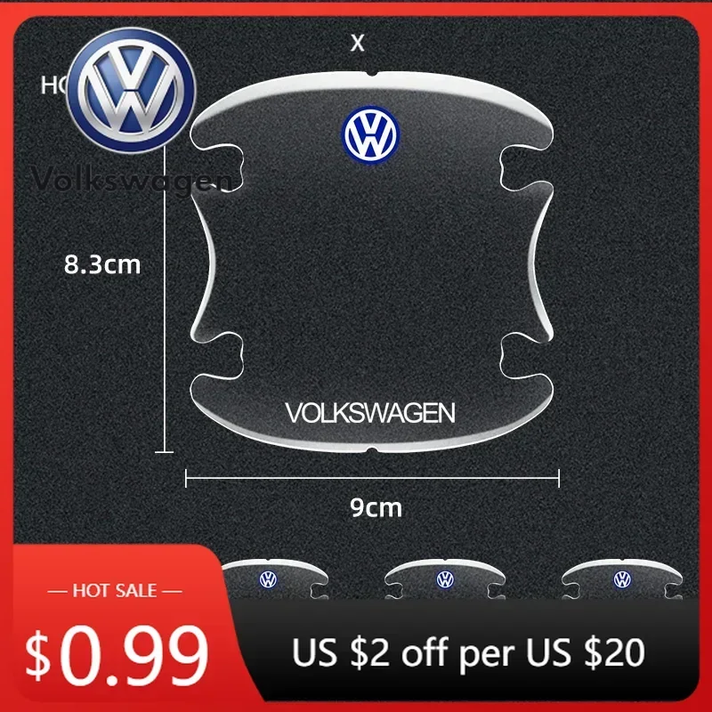 

Для VOLKSWAGEN VW New Jetta, 4 шт. прозрачных защитных пленок-наклеек на дверные ручки для Volkswagen GTI T