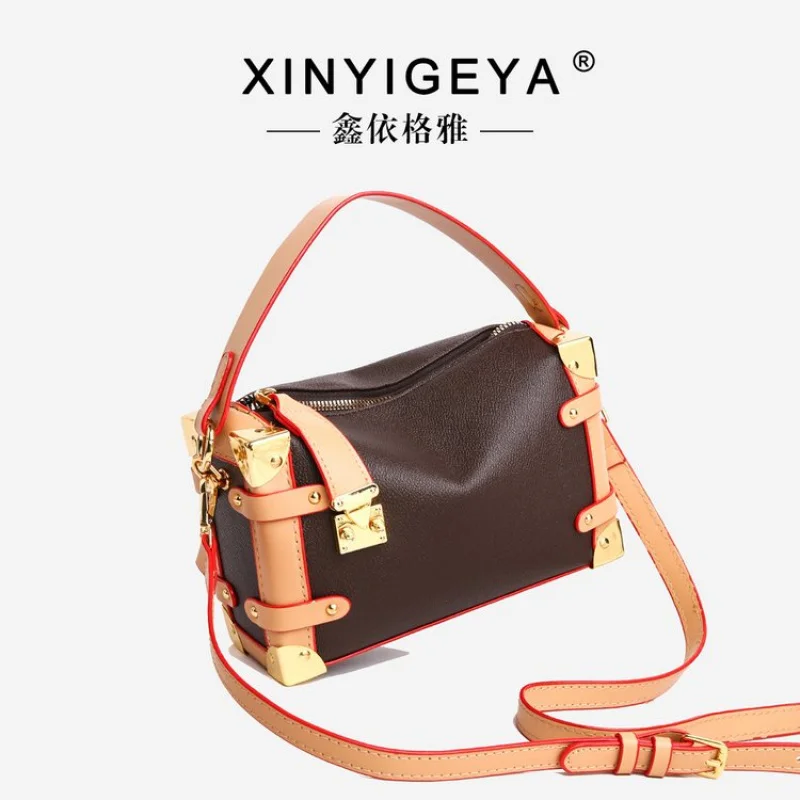 Женская большая сумка из натуральной кожи в парижском стиле и повседневная винтажная пригородная стильная сумка ​
