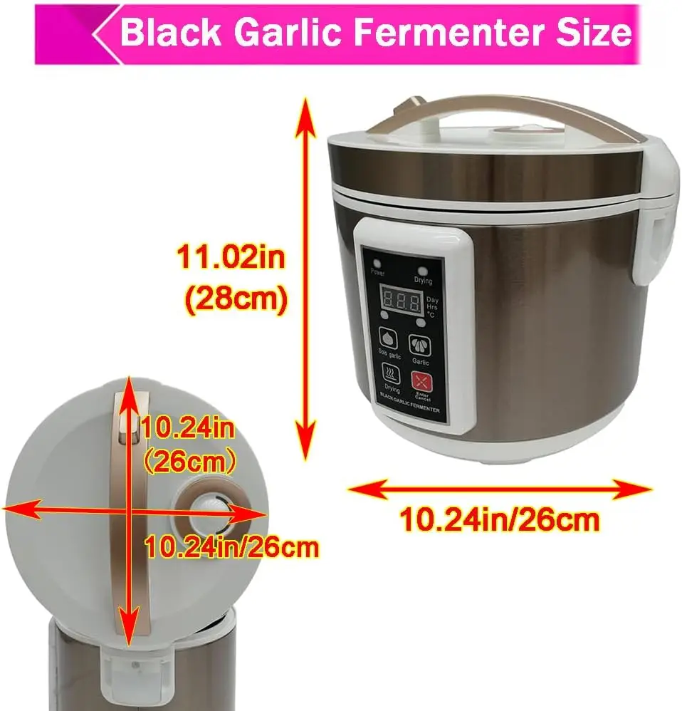 6L Schwarz Knoblauch Fermenter Multifunktionale Gesundheit Ferment Box Topf Vollautomatische Intelligente Steuerung 110V Joghurt Natto Maker