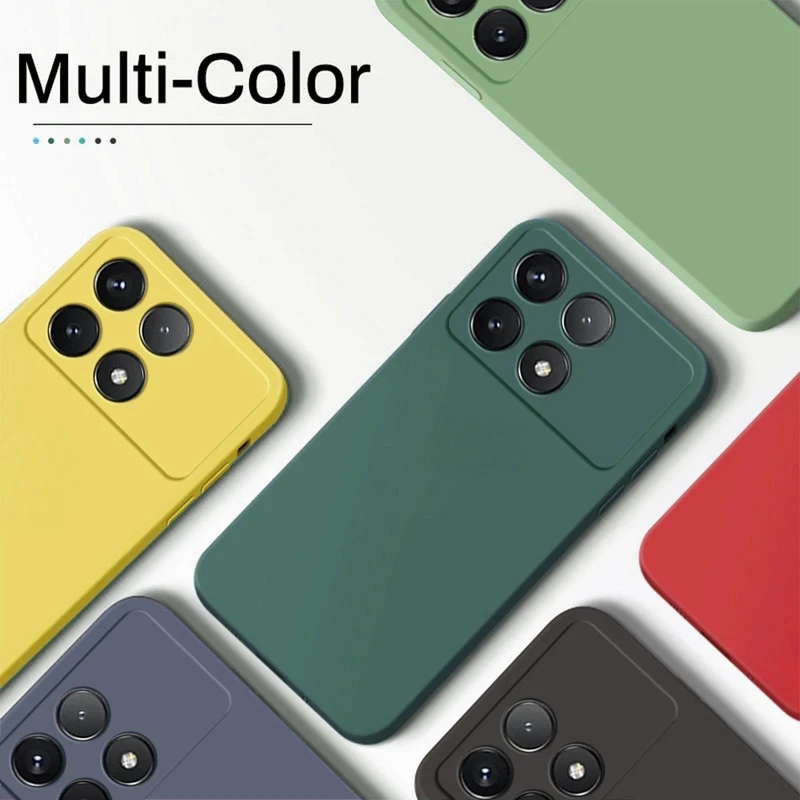 Xiaomi用液体シリコンケース,ソフトカバー,poco x6 pro
