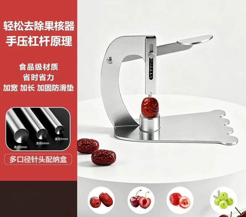 Stainless Steel Fruit Seed Remover, Core Pitter for Jujube Hawthorn Longan Olive Fruit
