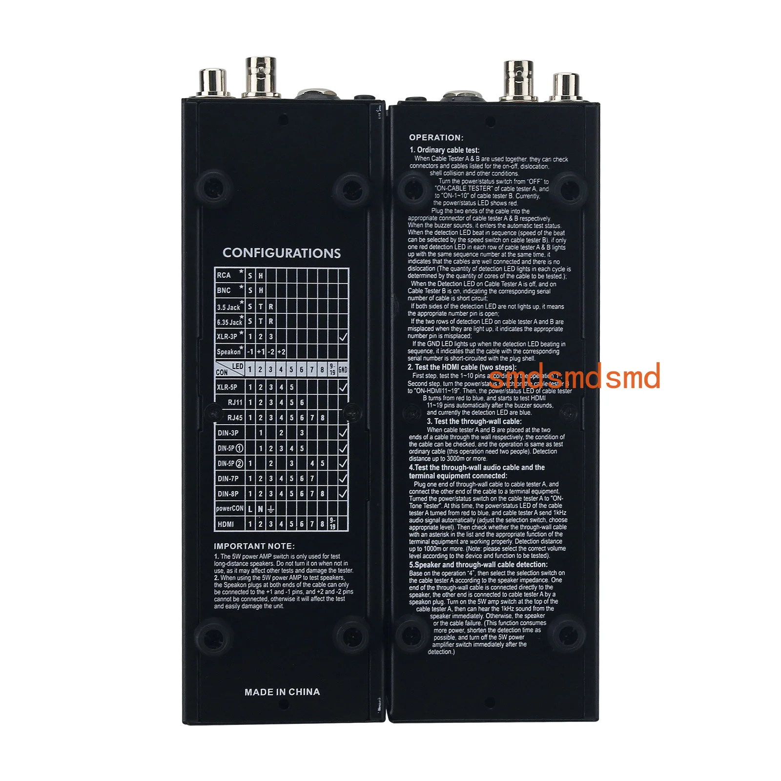 CT-78(A)/CT-88A Sender & CT-78(B) /CT-88B Receiver Audio / RJ45  Cable Tester Kit for 16 Types Including Type-C