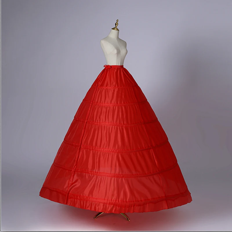 Red Wedding Dress Petticoats, Petticoat nupcial para Quinceanera, Noiva Acessórios, 6 Hoops