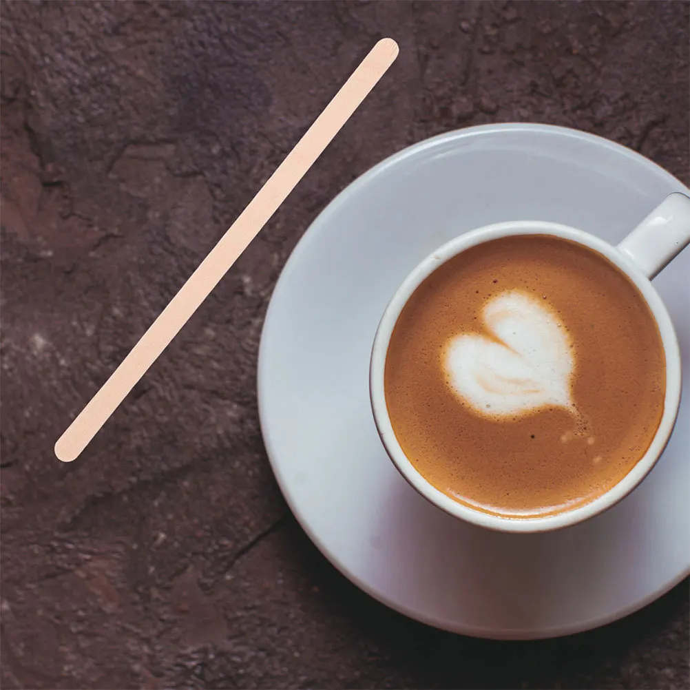 

500pcs Wooden Coffee Stirrers Natural Disposable Drink Mixers For Coffee Juice Cocktail Individual Wrapped Multifunctional