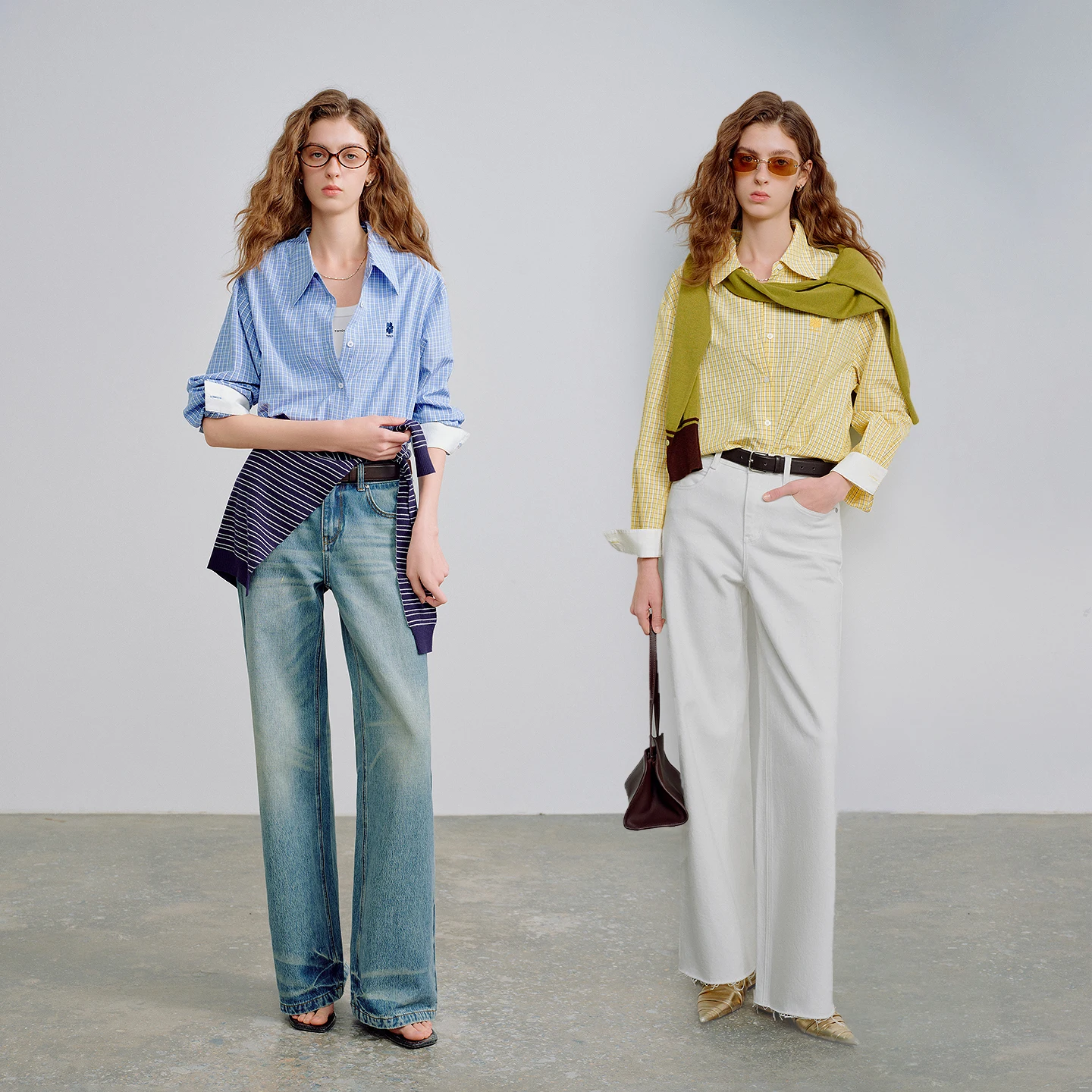 토유스 여성 셔츠 2026 봄 신상 체크무늬 루즈핏 캐주얼 레이어링 우아한 셔츠 탑