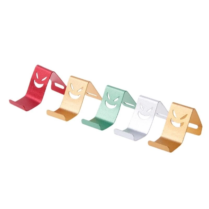 W89C 휴대용 스마일 금속 휴대 전화 홀더 지원 전화 X/8/7/7P/6S/6P/5S 용 수평으로 수평으로 충전