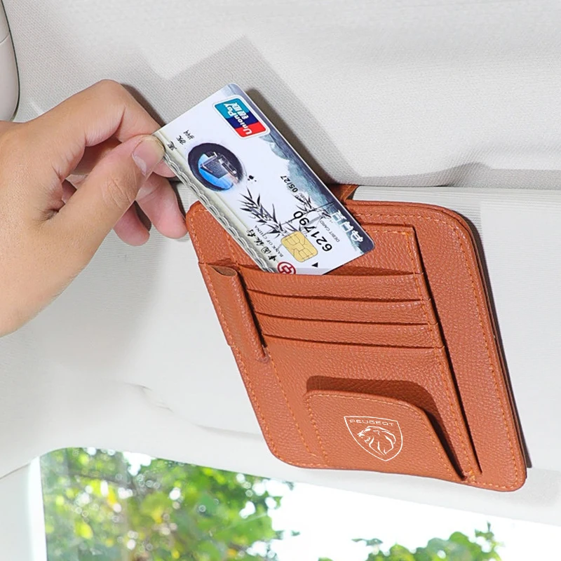 

Car sun visor storage box sunglasses ticket card storage bag suitable for Peugeot 5008 GT RCZ 308 508 406 407 auto parts tools