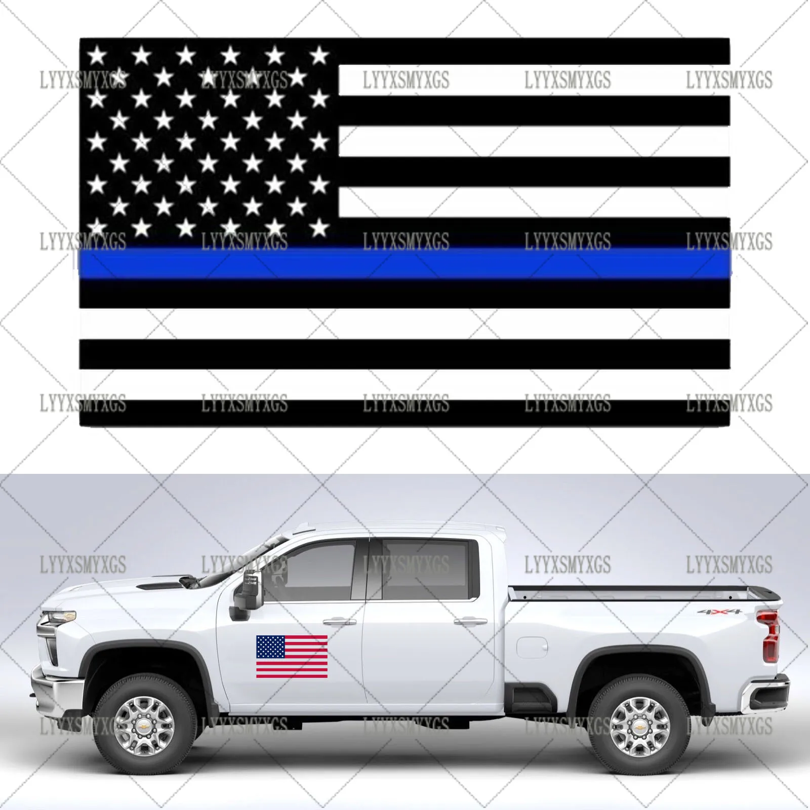 

Self-Adhesive Custom American Thin Line Flag Car Stickers Waterproof Sunscreen Vinyl Decal PVC wholesale Car Accessories