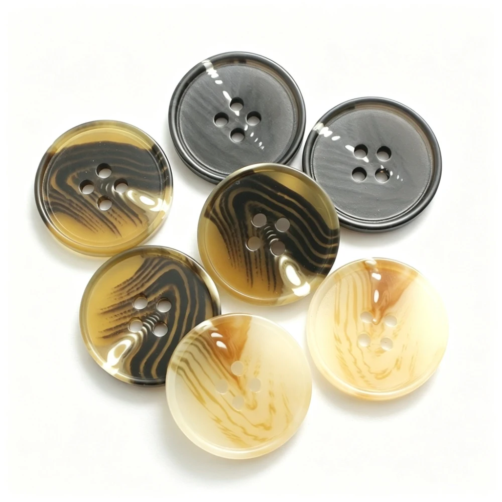 15/18/20/23/25mm Classical Horn Resin Buttons for Clothing Man Coat Suit Jacket Pants Handmade Decorations Sewing Supplies