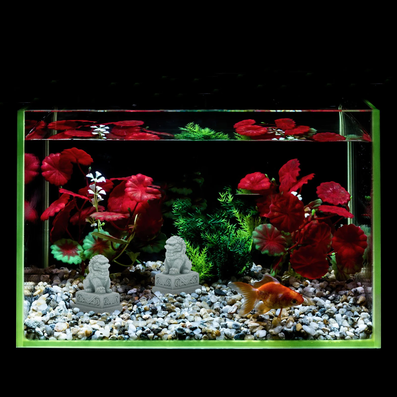 2 Stücke Harz Aquarium Landschaft Stein Löwe Dekor Aquarium Ornamente Langlebig Ungiftig Chinesischen Stil für Home Studie