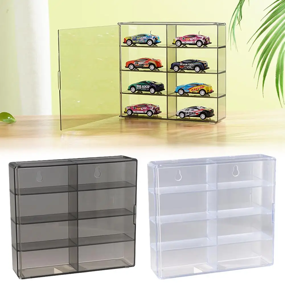 Toy Car Model Display Stand 8 Grid 1:64 Figure Storage Box Display Case Stackable For Hot Wheel Dustproof Display Protectio Z4E9