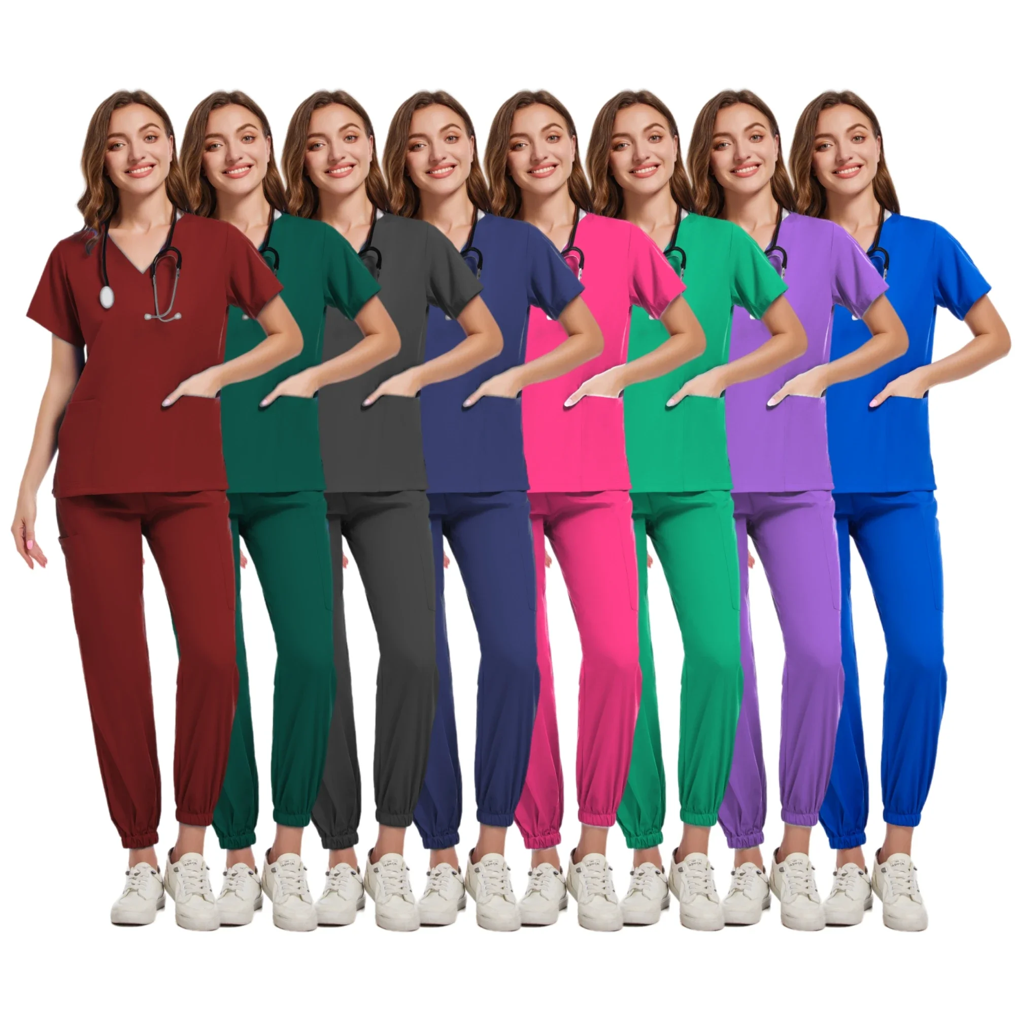 

Hospital Surgical Clothes Medical Uniform Women Scrub Set Doctor Nurse Accessories Dental Clinic Scrub Set Beauty Salon Workwear