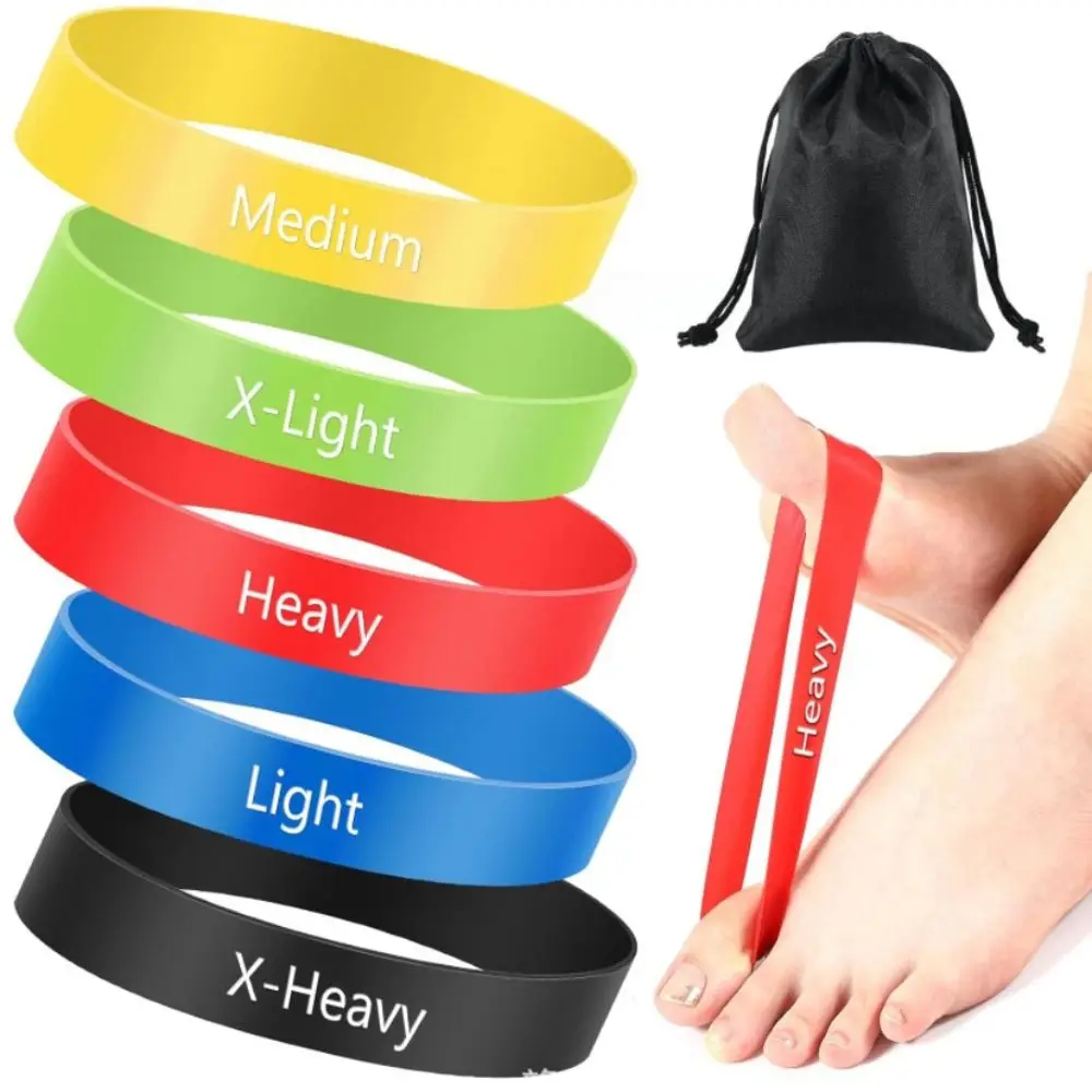 5 Stück Hallux-Valgus-Korrektur-Zehenbänder, elastische Zehenglätter, Fußstrecker für Yoga und Übungen
