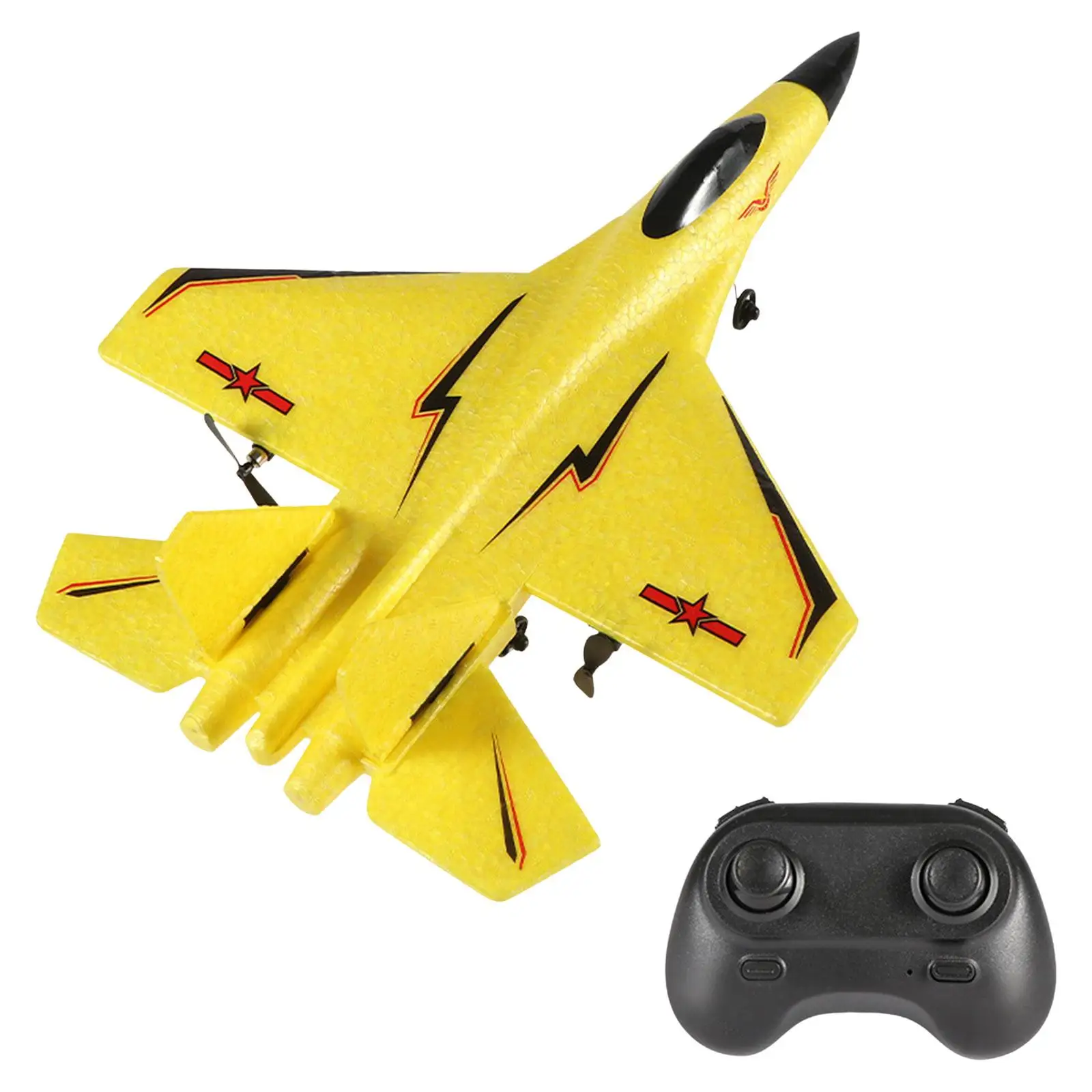 Remote Control Aircraft Foam Airplane Anti Collision with Cool Light A Key to Take Off Fighter Model Boys Gift 2CH RC Jet Glider