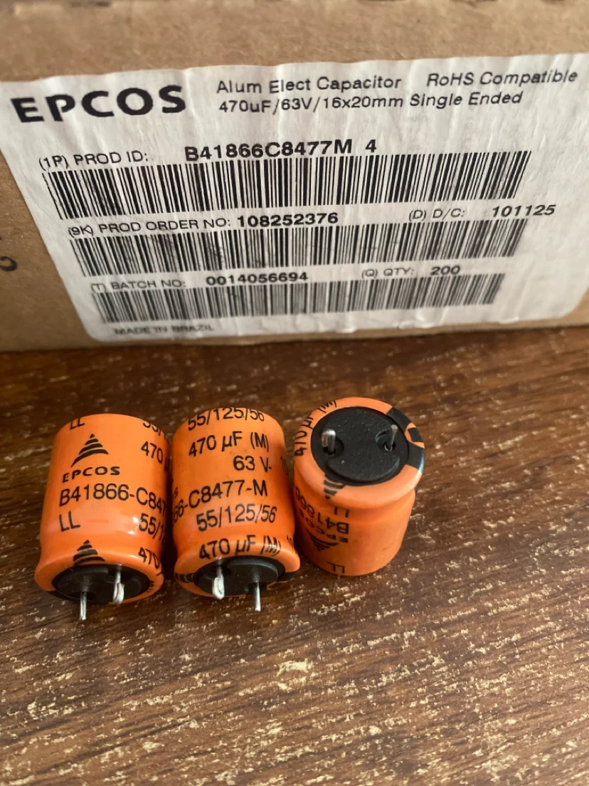 20pcs/lot B41866C8477M 470UF63V EPCOS high-temperature resistant aluminum electrolytic capacitor 125 ℃ 16*20mm free shipping
