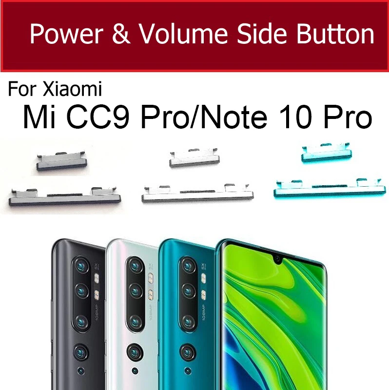 On Off Power Volume Side Button For Xiaomi Mi CC9 Pro Mi Note 10 Pro Mi Note 10 Lite Power Volume Switch Key Button Repair Parts