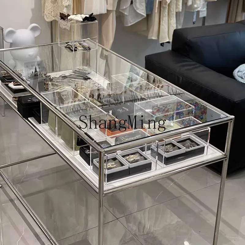 CL  steel display stand in the middle of HJ clothing store jewelry store Nakajima display rack
