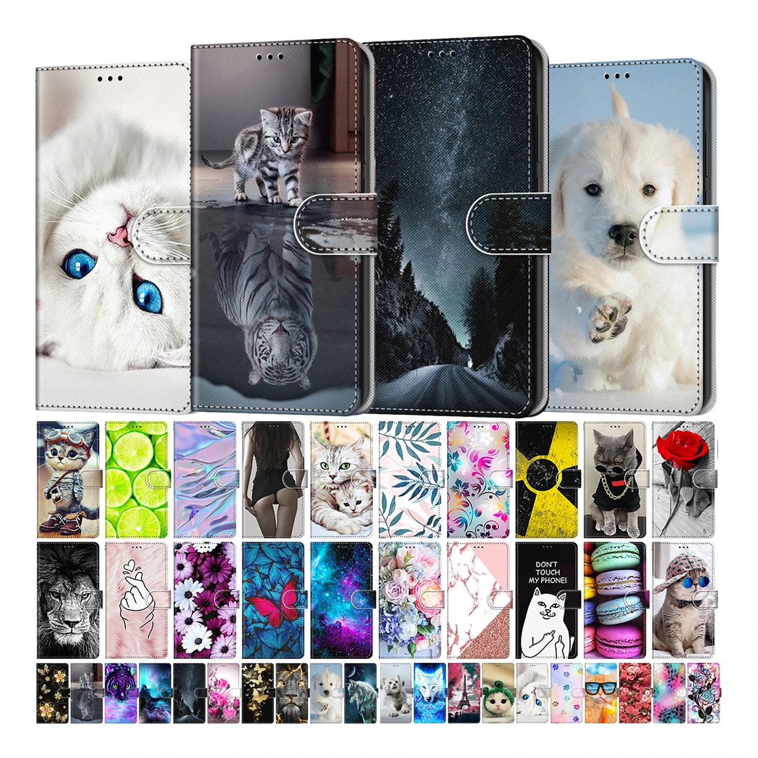 

Painted Leather Flip Phone Case For Xiaomi Redmi Note 11 11S 10 10S 10 Pro 10T Flower Butterfly Wallet Card Holder Stand Cover