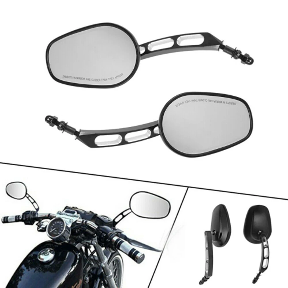 Motorcycle Universal 8MM Rearview Rear View Side Mirrors For Harley Touring Road King Sportster XL883 1200 Fatboy Dyna Softail