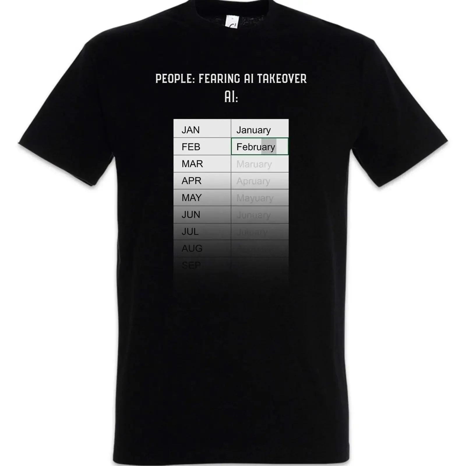 People Fearing AI Takeover T Shirt Fun Excel Computer Science Scientist Nerd vintage Washed Stylish Unisex graphic streetwear
