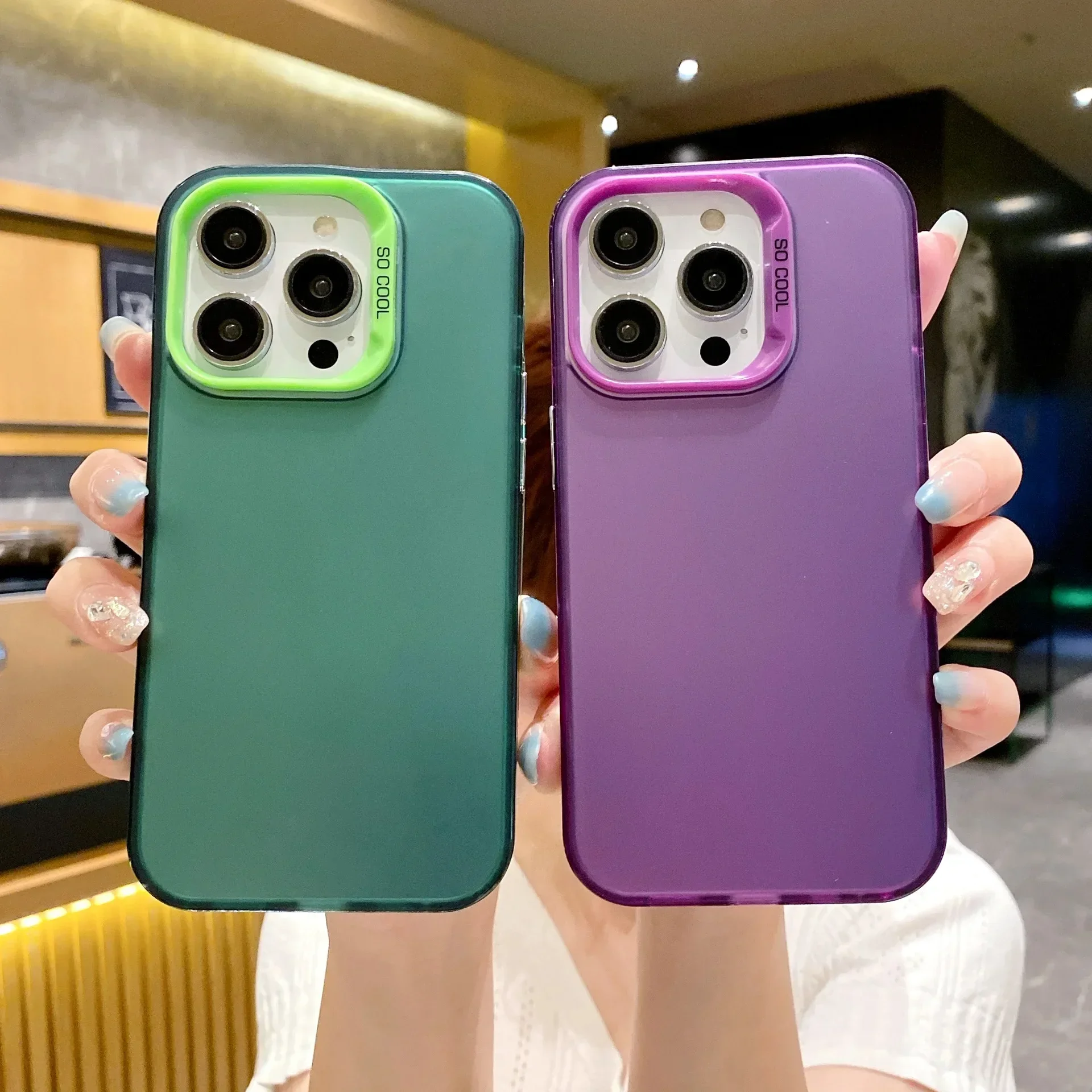 

Luxury Matte Plating PC+TPU Phone Case For iPhone 15 14 Plus 13 12 11 Pro Max Shockproof Smartphone Protector Back Cases Cover