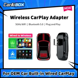 Caraibox carplay ai box sem fio carplay e android auto dongle plug and play adaptador carplay para oemcar carplay com fio embutido