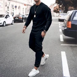 Men Sports Suits New Ins Fashion Brand Trendy Multi Colored Long Sleeved Casual Sports Men's Suit From Europe And America