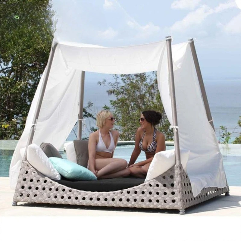 

Уличная мебель Вилла Сад Скандинавская кровать Балконное кресло Комбинация для отдыха Односпальная ленивая кровать из ротанга