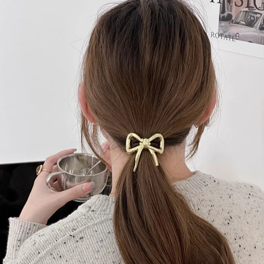 

2pc Europe and America Personalized alloy Elasticity Hair Ties for Women Girls Ponytail Holder Hair Rings Rope Accessories