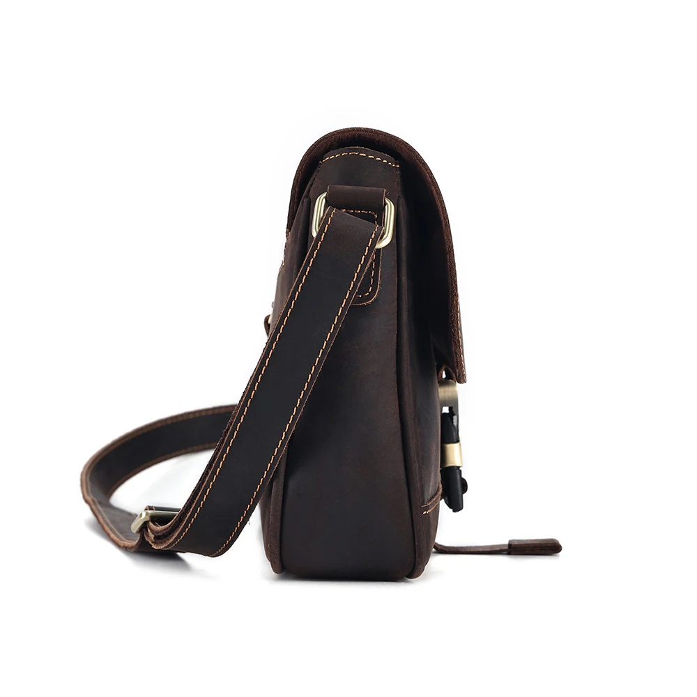 New Crazy Horse Crossbody Bag for Men's Sports Postman Bag Men's Shoulder Bag Shoulder Bag  Men's Leather Bag