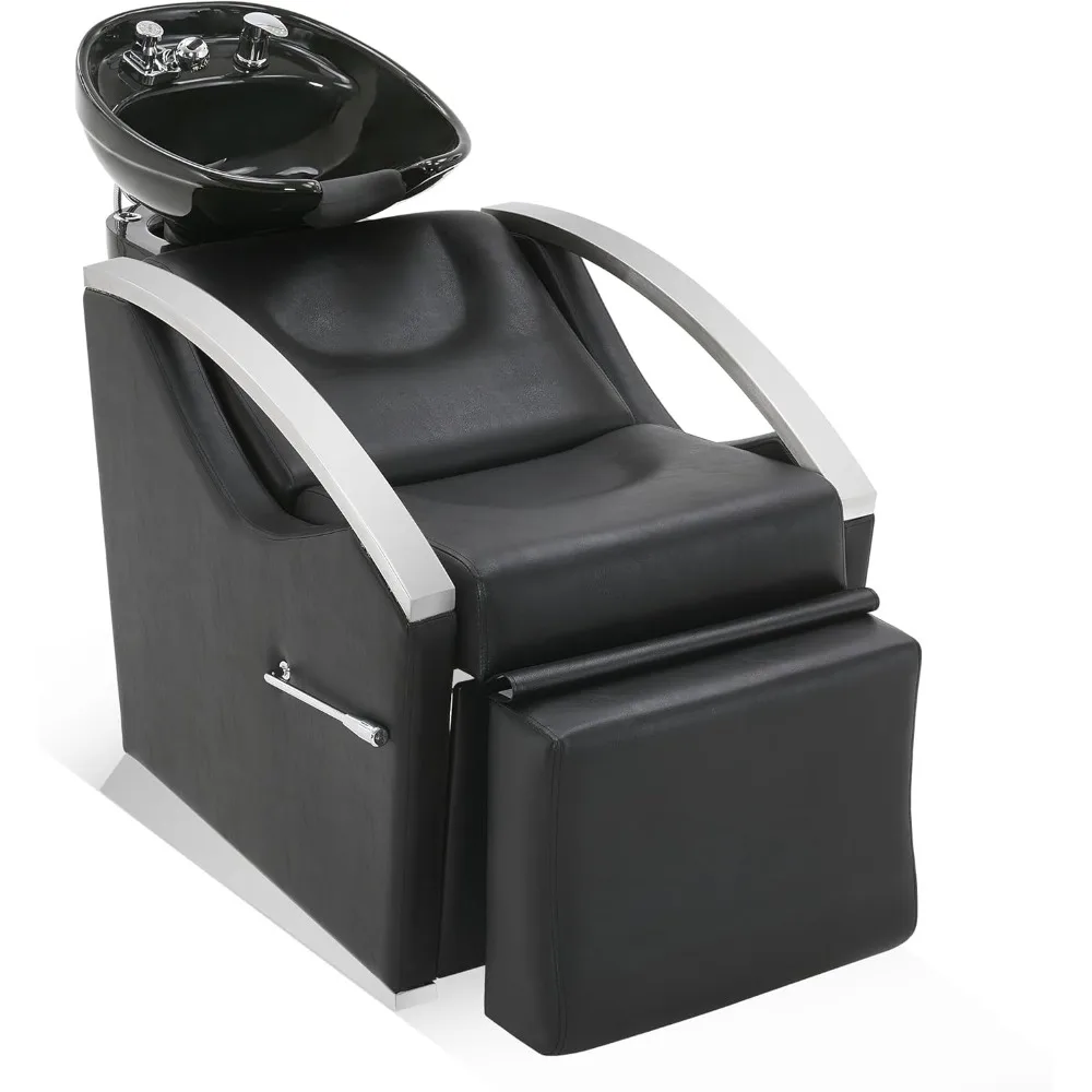 Ceramic Bowl Shampoo Chair Extended Ceramic Shampoo Bowl Sink Chair Station for Spa Beauty Salon Professional Hair Salon