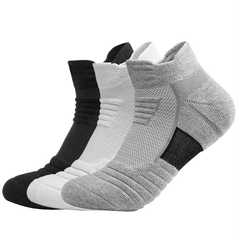 

1Pairs Men Odor Resistant Knitted terry Sports Socks Sweat Absorbing Breathable Durable Cushioning Running Basketball Socks