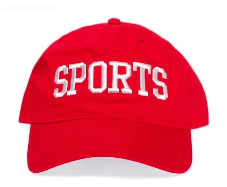 Sports Hat Red Twill Dad Cap Funny Man Red Embroidered 