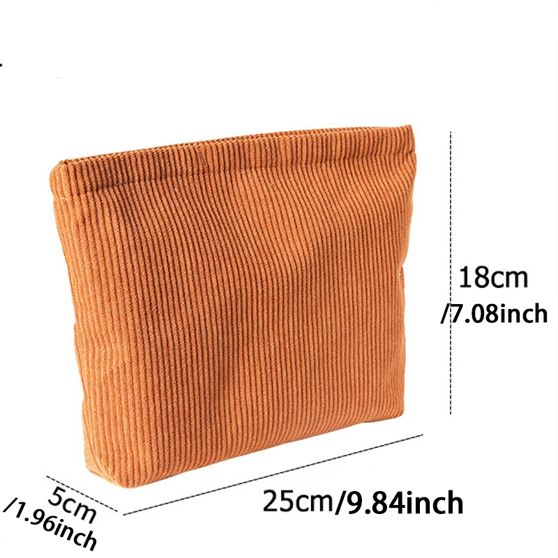 SpongeBobs SquarePants Cosmetic Bags Cute Anime Storage Bag Corduroy Woman Toiletry Case Large Capacity Portable Makeup Pouch - view 6
