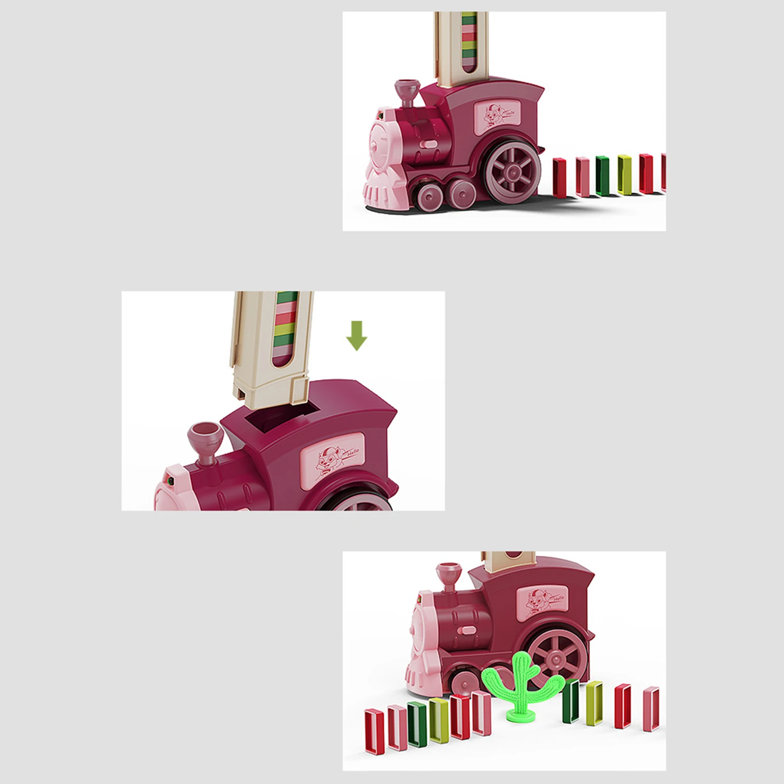 Automatic Domino Rally Train Funny Electric Domino Train for Children Boys Girls Aged 3-8 FOU99